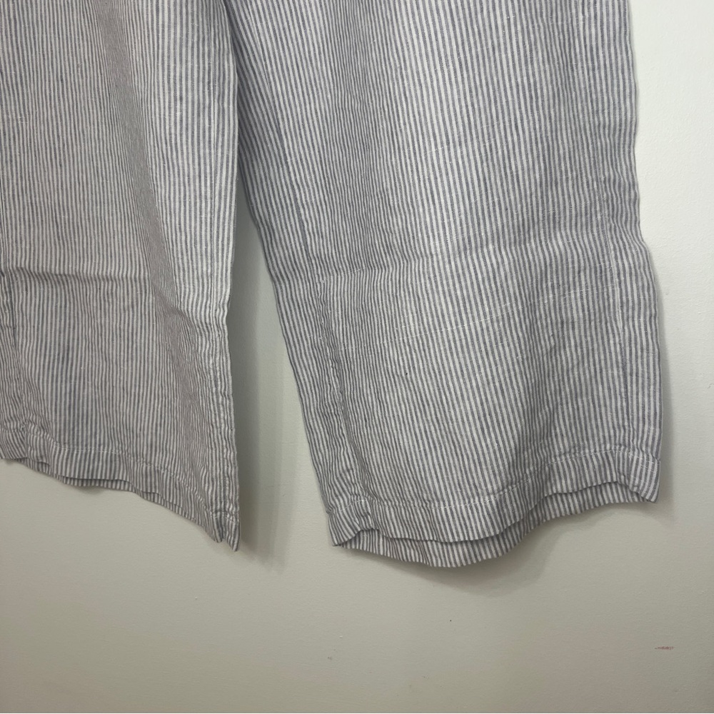 J. Jill Gray Striped Linen Pants Medium - Picture 7 of 7